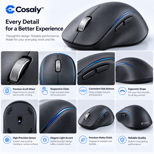 Cosaiy™ Wireless Ergonomic Mouse for Everyday Office Work — design details