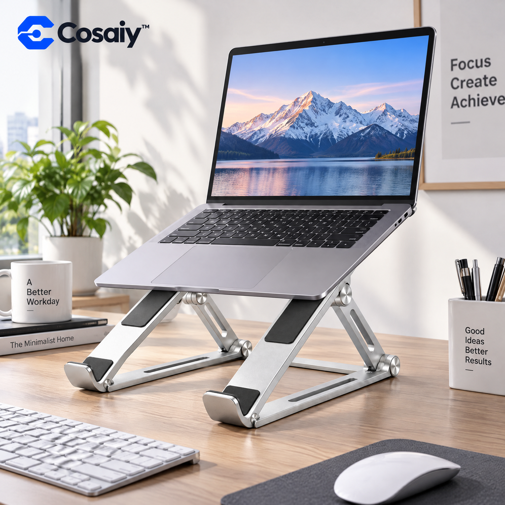 Cosaiy™ Foldable Laptop Stand with Adjustable Support — everyday use